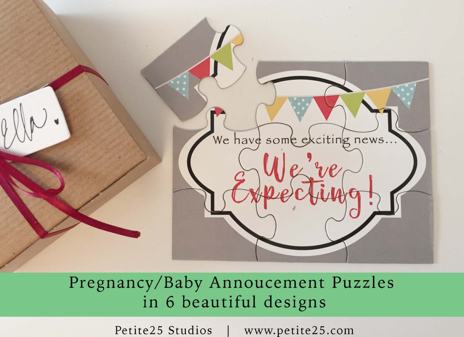 Pregnancy baby announcement puzzle we're expecting