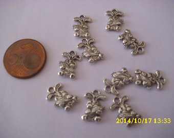 set of 10 Charms/sterling silver "rabbit"