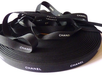 CHANEL Ribbon 15 mm, 1 Meter (1.09 Yd) Authentic CHANEL Classic Black, Scrapbooking, Jewelry Making, Sewing, Gift Wrapping, Luxury Crafting