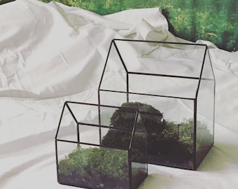 Glass House Terrarium - Large; Geometric Terrarium; Minimalist Terrarium