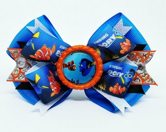 Disney Finding Nemo Dory Ocean Aquarium Hair Bow Headband Turtle Clown Fish