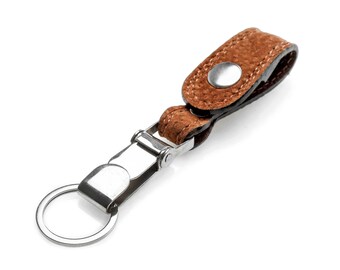 Capybara leather carabinier keychain