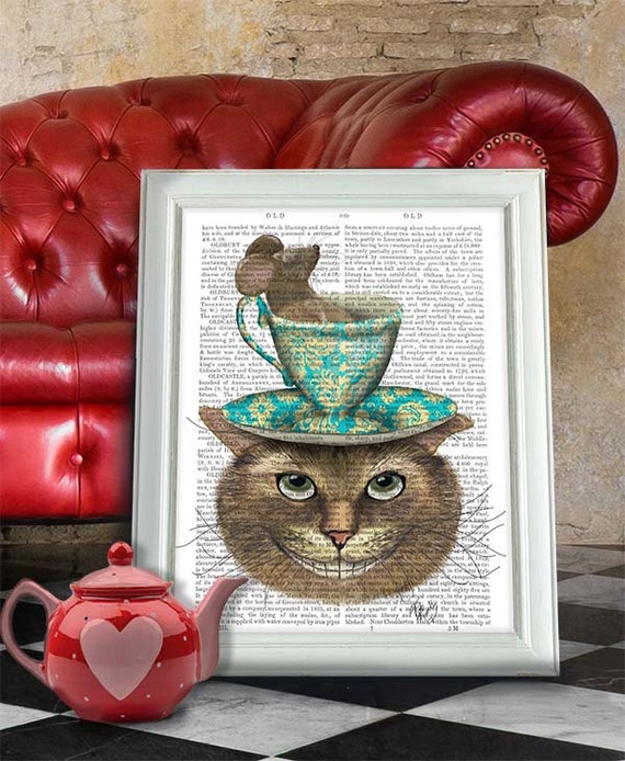 Alice in Wonderland Wall Art Cheshire Cat wall art Mad hatter