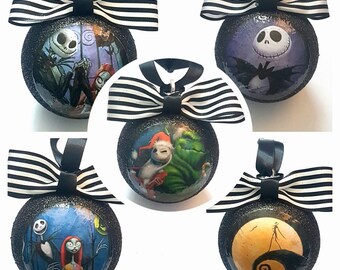 Jack Skellington Nightmare Before Christmas set of 5 Christmas Baubles