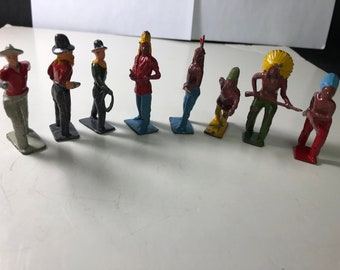 Lot of (8) Barclay Manoil Toy Iron Cowboys and Indians