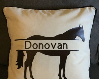 Custom Personalized Equestrian Pillow Cover