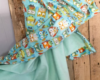 Minky baby blanket adorable owls.