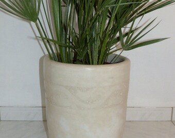 Cache Pot ivory tadelakt H 41 cm