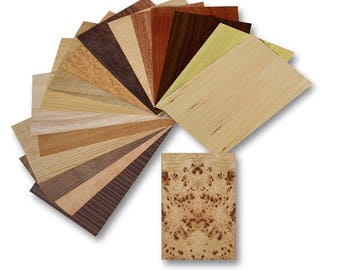 Furnier Set 17 Holzarten Eiche Nussbaum Buche.. Modellbau Bastelset Holz werken