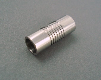 Magnetic Clasp, 6MM Etched Tube Stainless Steel Clasp for Leather or Cord, 6mm End Cap (SC6-20)