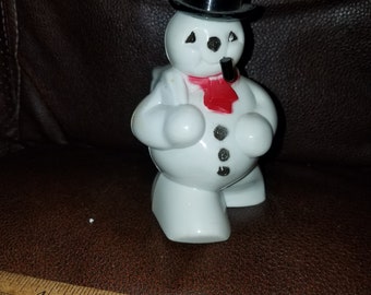 Vintage Plastic Snowman Candy Container