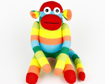 Get Well Christmas Gift Handmade Original Sock Monkey Stuffed Animal Doll Baby Toys