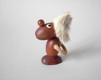 Mid Century Danish teak figurine pessimist optimist Bolling era Danish modern scandinavian figurine wood home decor 60s