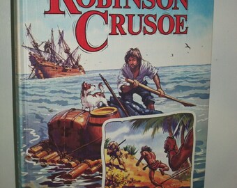 Vintage 1975 Golden Press Golden Book ROBINSON CRUSOE oversized HC Book