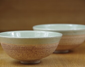 Set of Two Ceramic Bowls Handmade in Stoneware, Pottery Bowls