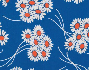 Denyse Schmidt Katie Jump Rope Royal Daisy Bouquet cotton quilt fabric - fat quarter