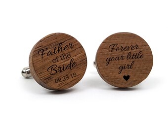 Personalized Cufflinks Custom Cuff links Engraved Cufflinks Round Gift for Him Father of the Bride Cufflink Father of the Bride Gift Dad