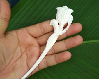 1 Prong, Hair Pin, Hair Stick , hair Fork, Hair Accessories , cow Bone material, Handmade , Jewelry, carvings