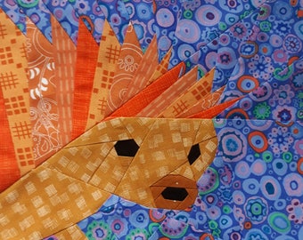 Foundation Paper Pieced Hedgehog Pattern- Woodland2 Quilt-along Block 3