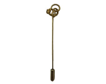 14K Gold Diamond Victorian Snake Stick Pin