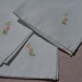 White Floral Hankies 3 French Pink Flower Hand Embroidered Handkerchiefs Handmade Cotton #sophieladydeparis