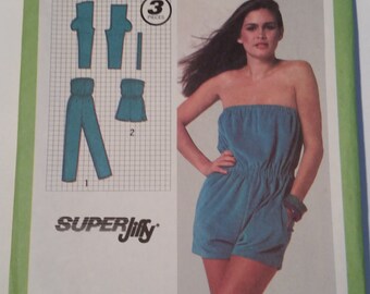 Vintage 1979 Simplicity 9925 sewing pattern misses' Super Jiffy (R) romper in two lengths in sizes 6, 8