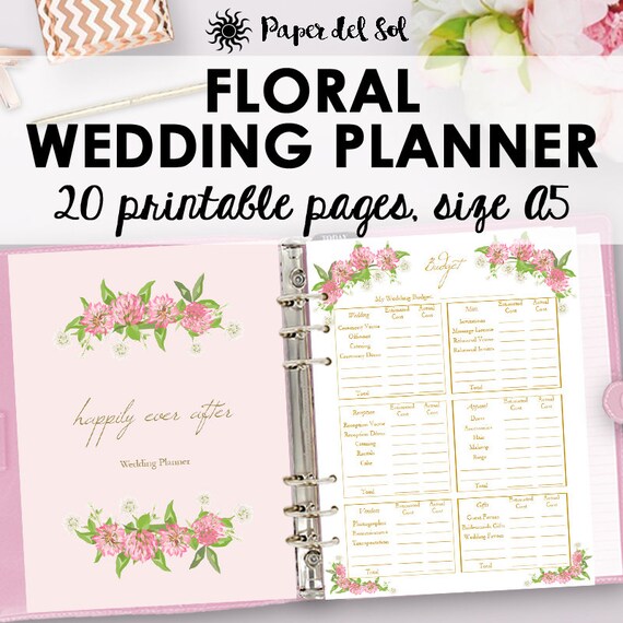 Wedding Planning Printables A5 Wedding Planner A5 Planning