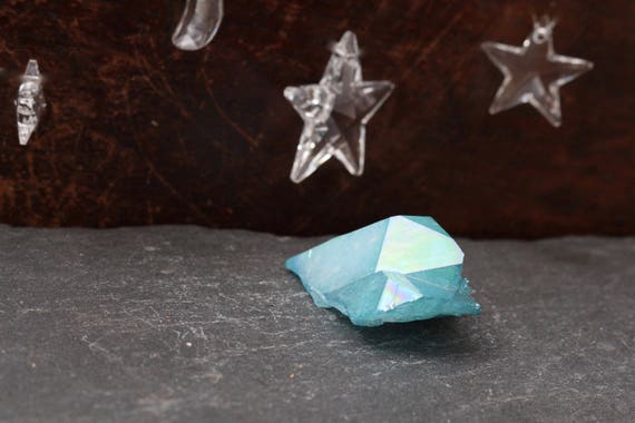 Aqua Aura Quartz Cluster 30g, Blue Aura Quartz, Aura Crystal, Angel Aura Quartz, Blue Quartz Cluster, Reiki, Healing Crystal