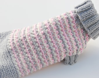 Pink/Grey sweater/ Dog Sweater/ Pet Sweater