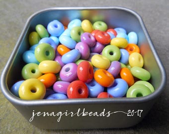 Pool Party - Essential Mini Spacers Lampwork Beads - Made To Order