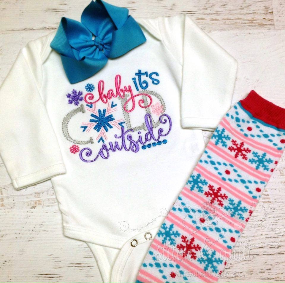 Winter Baby Snow Baby outfit Snowflake baby outfit Baby