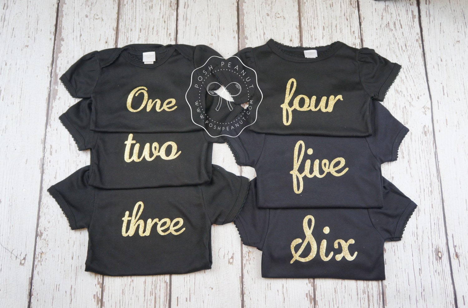 Black And Gold Baby Shirt Personalized Glitter Birthday Baby