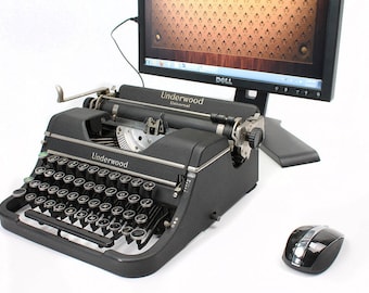 USB Typewriter Computer Keyboard -- Charcoal Underwood Universal
