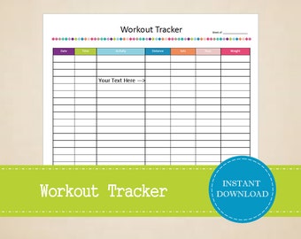 printable exercise journal