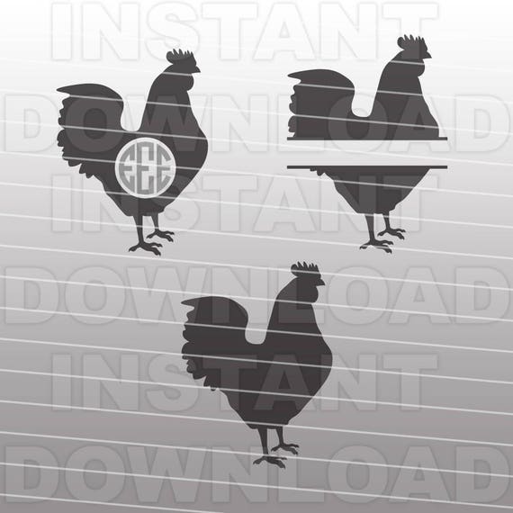 Download Chicken SVG FileRooster SVG File Cutting Template-Monogram