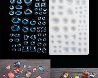 1pcs Gem Silicone Mold - Resin Cabochon Mold - craft mold,cabochon mold, jewelry mold, food mold, resin mold, clay mold, flexible mold