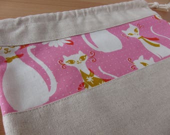 Fancy Kitty Drawstring Project Bag