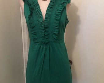 BCBG green ruffle dress sz m