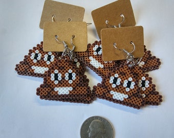 Poop Emoji Earrings Perler Beads Hama Beads Fuse Beads