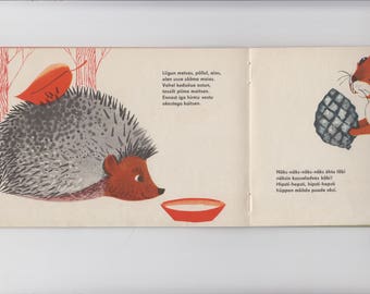 Childrens Picture Book - Animal Book - made in USSR - Picture Book - Retro Illustrations by Lilian Härm - Childrens Nature Book - Estonian