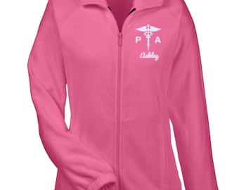 Physical Therapy Assistant Women Fleece Jacket / Physical Therapy Assistant Gift /PTA Caduceus / PTA Jacket - PRN - 038B