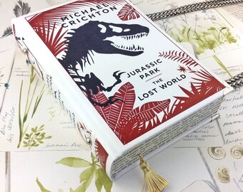 Jurassic Park clutch bag, Jurassic Park and the Lost World jewellery box, Dinosaur geekery, Dinosaur lover gift, Michael Crichton, "ROAR!!!"