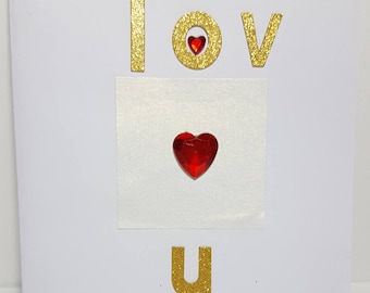 Love card, carte de voeux, hand made card, friendship card, carte d'amitié, greeting card