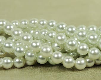 60" strand of Vintage, Japanese-made Plastic Pearls from the 1960s; PEARLS 1003