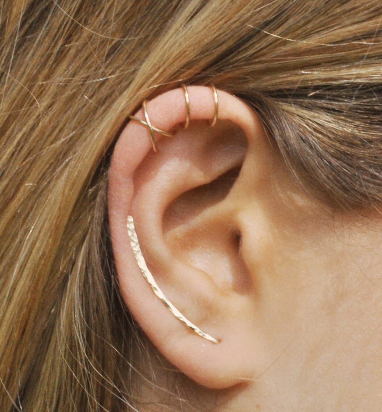 Set of 3 Ear Climber Ear Cuff Double Ear Cuff Earring
