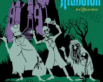 Vintage Disney World WDW Haunted Mansion Poster