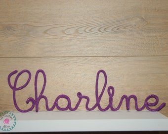 First name knitting or Word of your choice to hang or place. Knitting gift