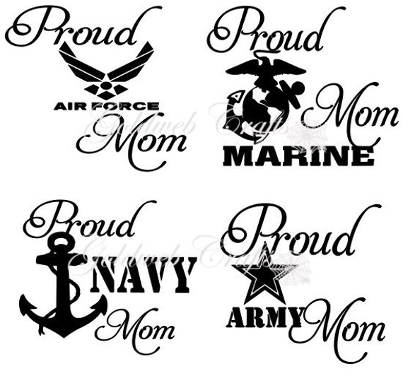 Download Proud Navy / Army / Air Force / Marine / Coast Guard Mom Car