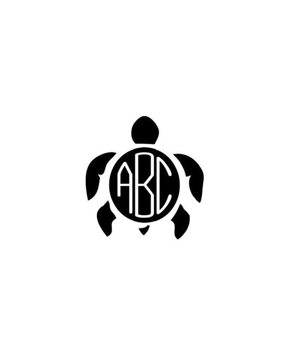 Turtle Monogram SVG DXF Files for Cricut Design Space