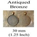 Pendant Tray, Bezel, Blanks, Settings, Cabochon, Silver, Bronze, Round, 30 mm, 1.25 Inch, 10 Pieces